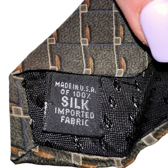 Vintage Bill Blass Black Label Silk Olive Green Tie - Picture 4 of 7